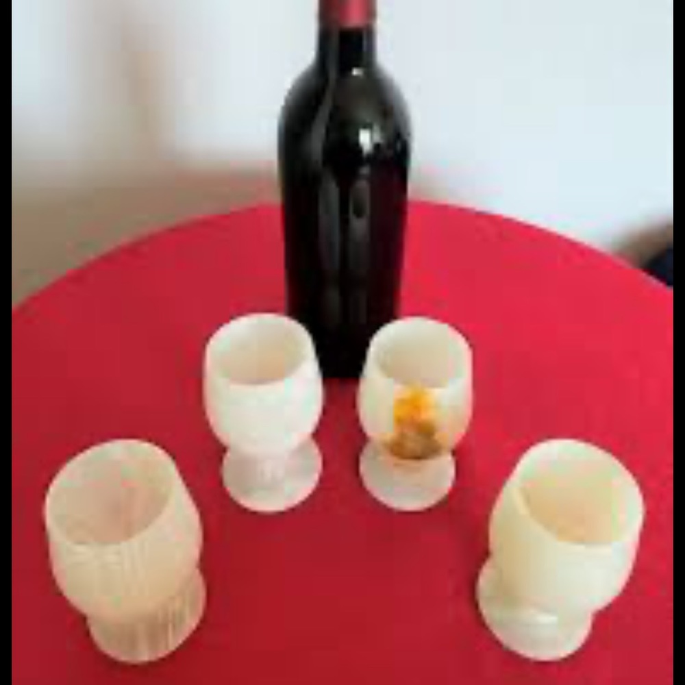 Onix Stone glasses wine set with Tray